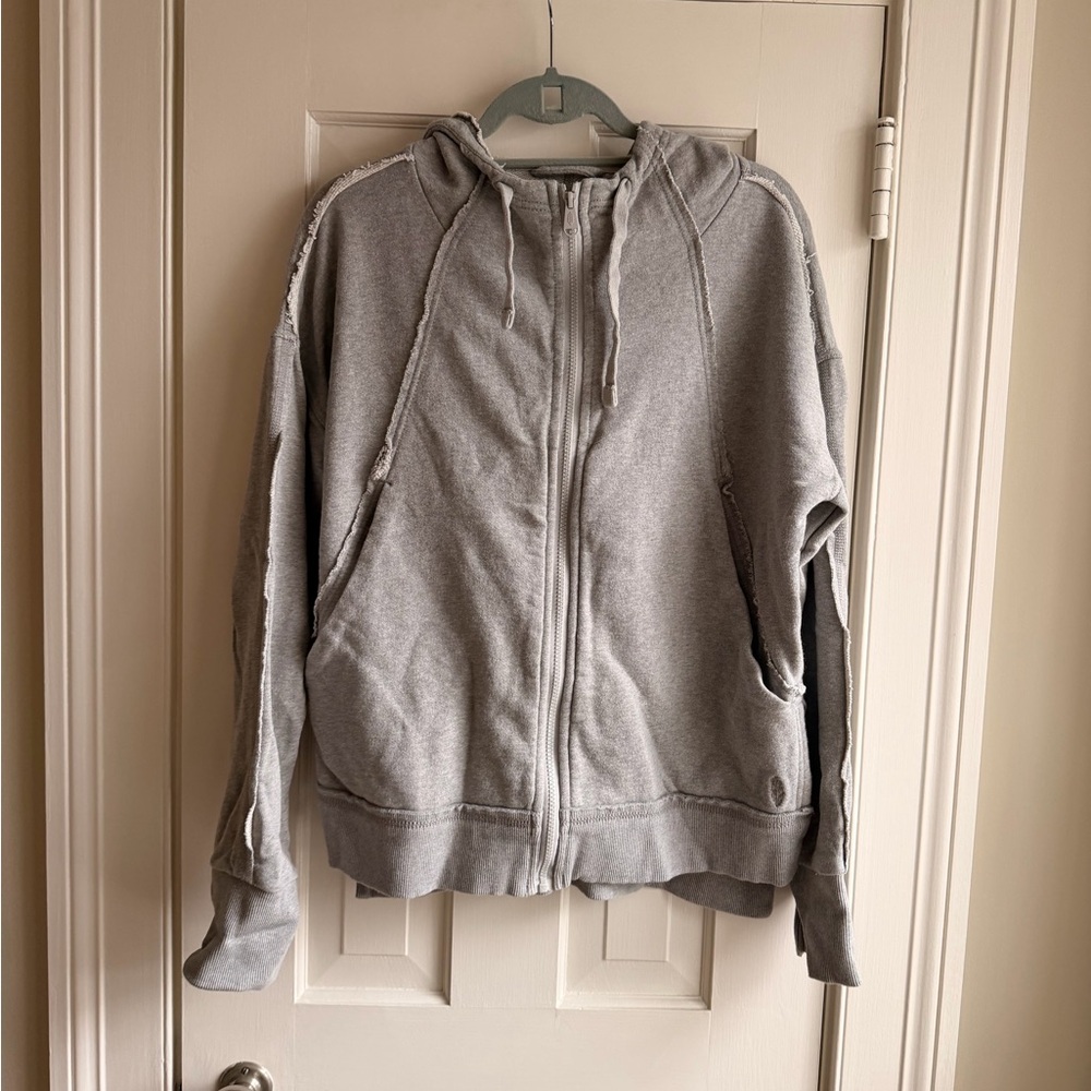 Free People Movement Gray Zip-Up Hoodie